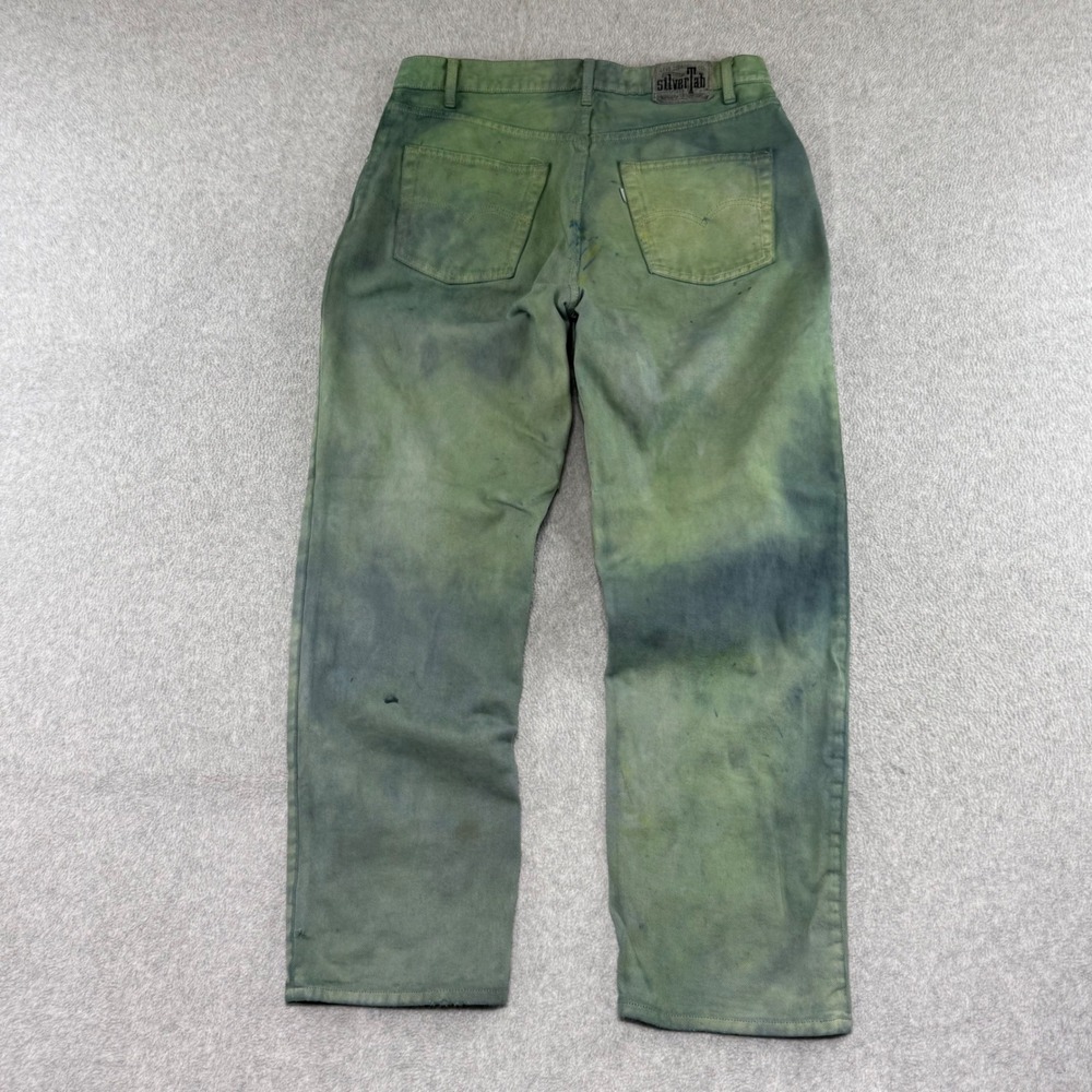 Levis SilverTab Jeans Mens 34x30 Green Blue Tie Dye Wash Vintage 90s USA Made
